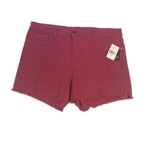 Kut from the Kloth High Rise Denim Shorts Dark Pink New with Flaw Women's 16